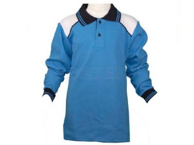 Yakalı - Mavi Okul Sweatshirt